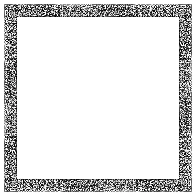 Floral square vector clipart