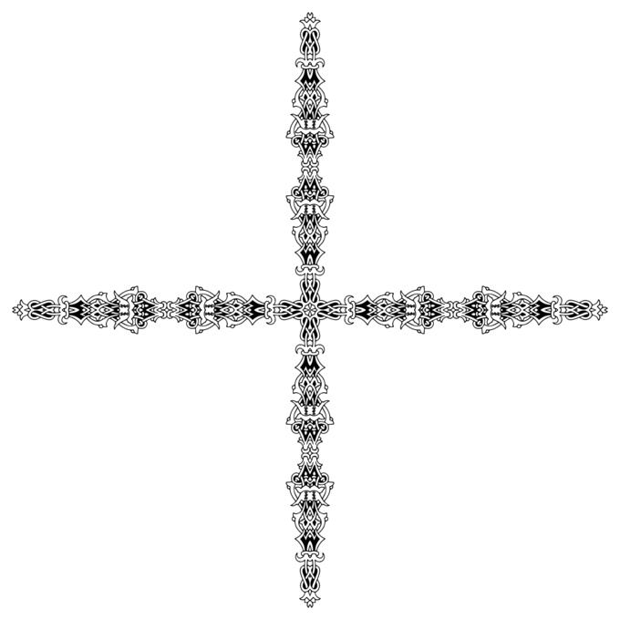 Cross made in knots