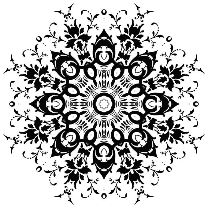 Flowery circle silhouette