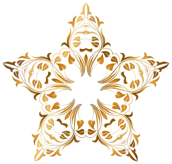 Shiny floral star decoration
