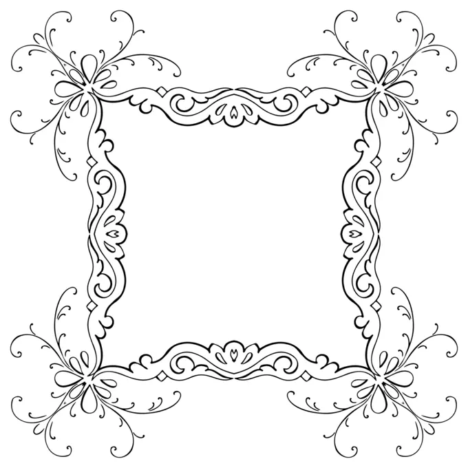 Calligraphic flourish frame vector image