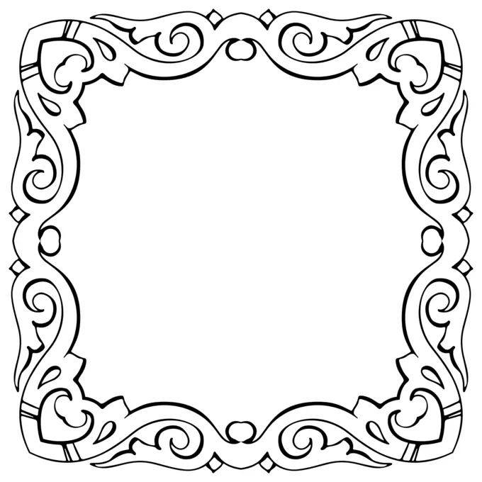 Square flowery empty frame vector image