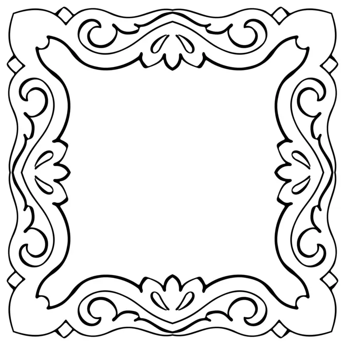 Vintage calligraphic flourish photo frame