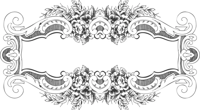 Horizontal frame with flowers