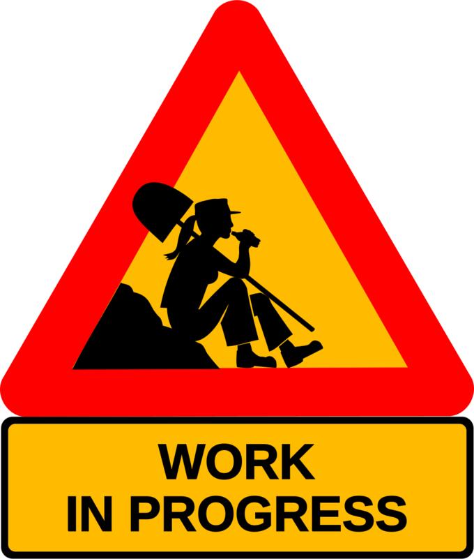 Female on work break signpost