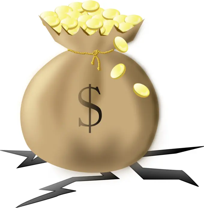 Heavy money bag