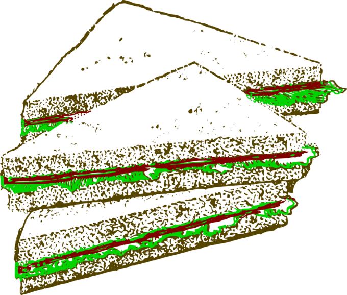 Three sandwiches with lettuce