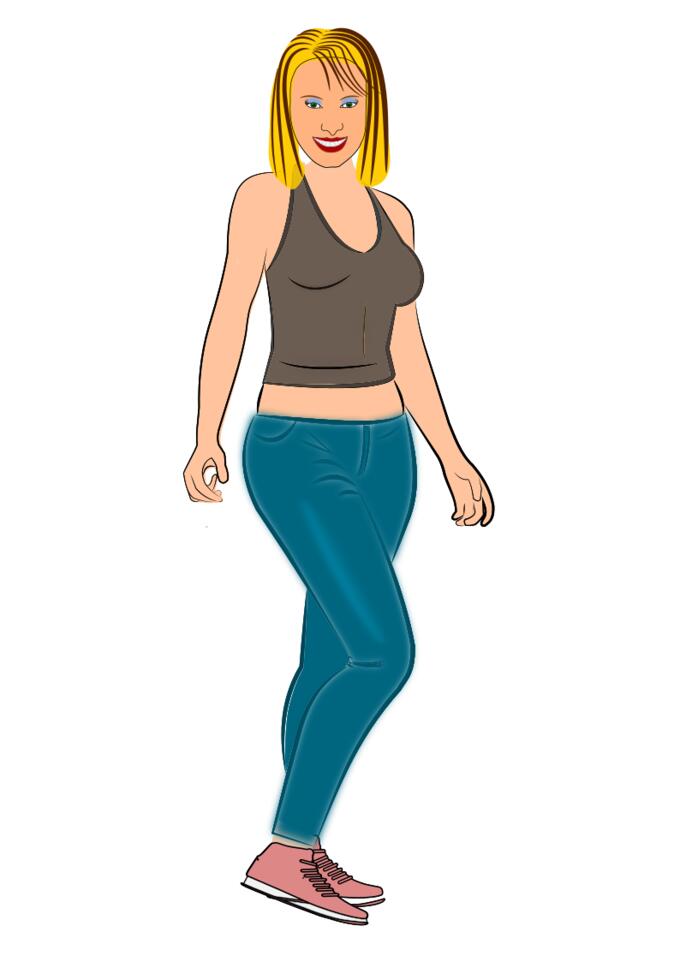 Blonde girl standing