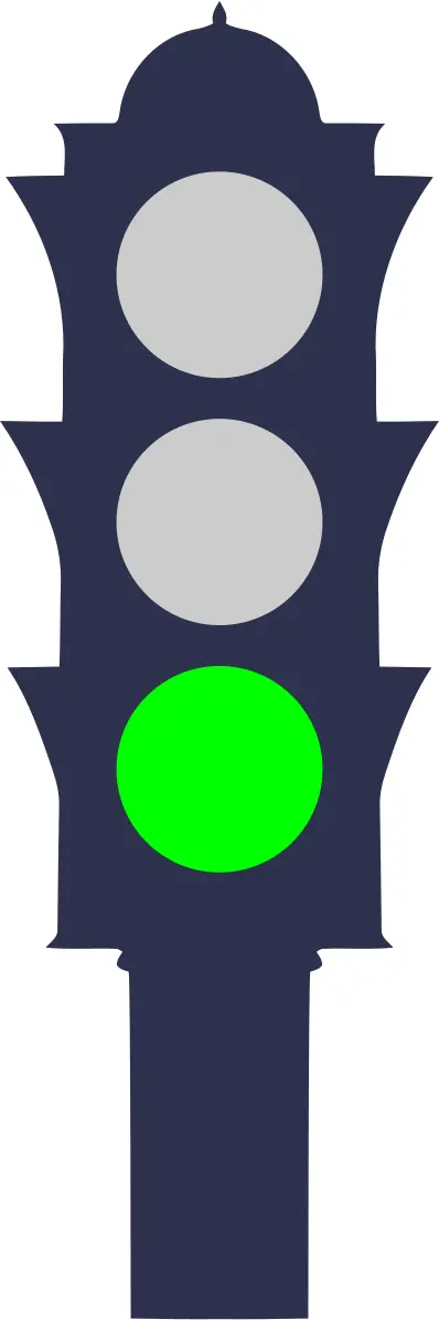 Traffic light with green