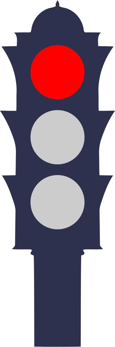 Traffic light with red