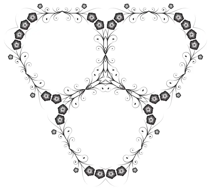 Triangular flowery frames