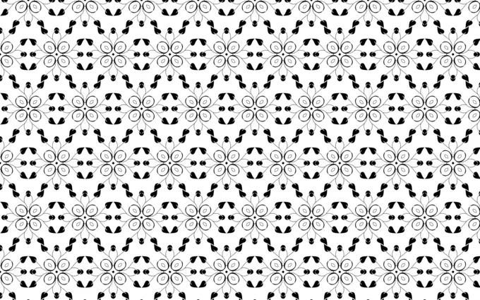 Vinyl black and white floral pattern