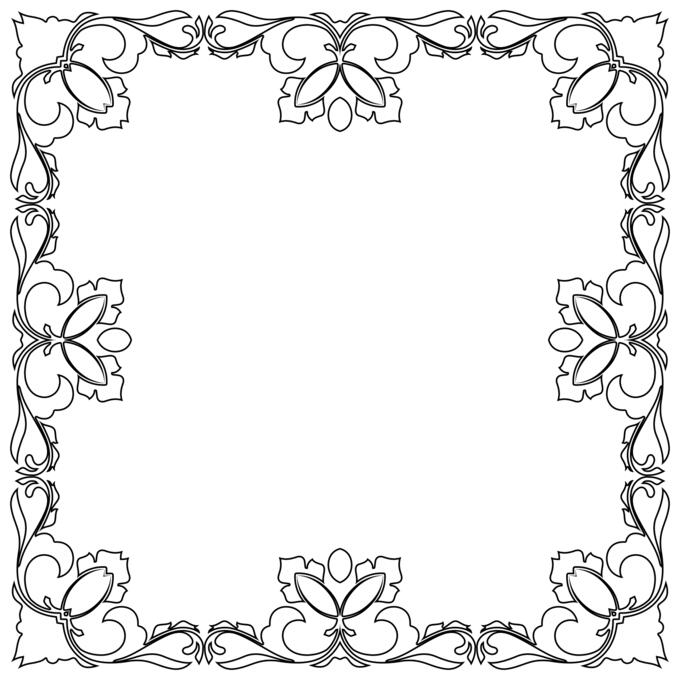 Floral and leafy frame