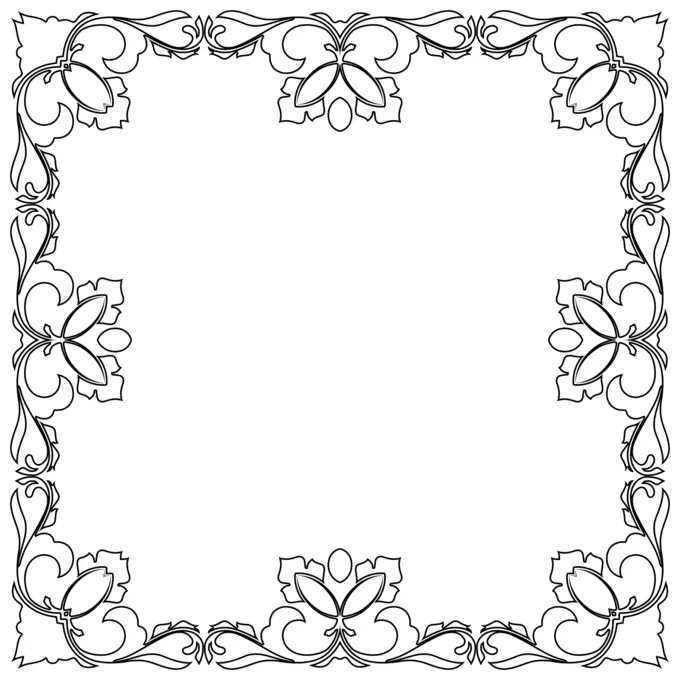 Floral and leafy frame