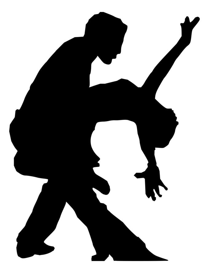 Salsa couple silhouette