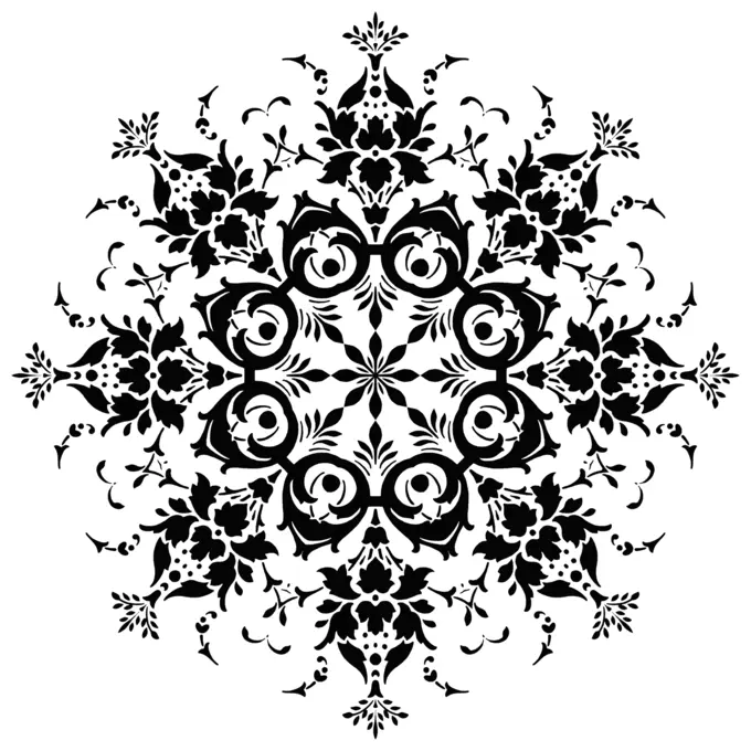 Round floral silhouette