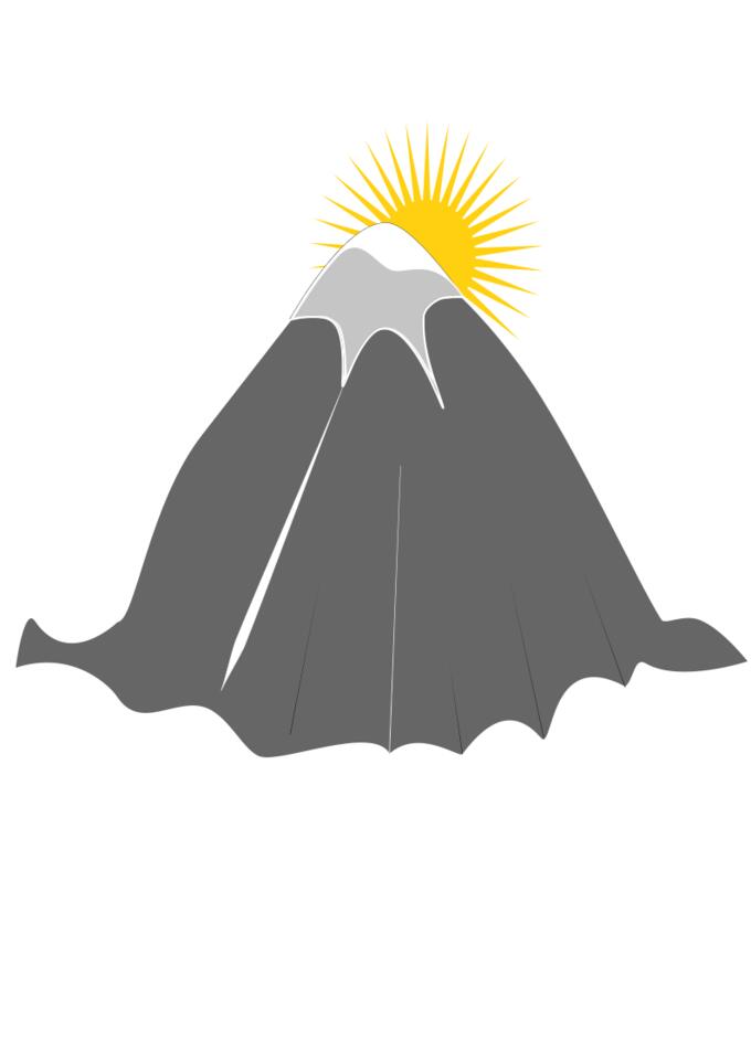 Mountain with sun behind