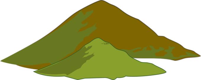 Mountains in green