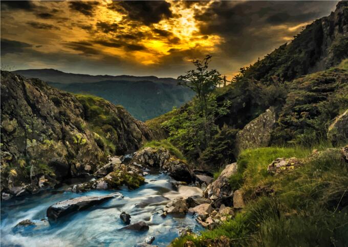 Cold wild river