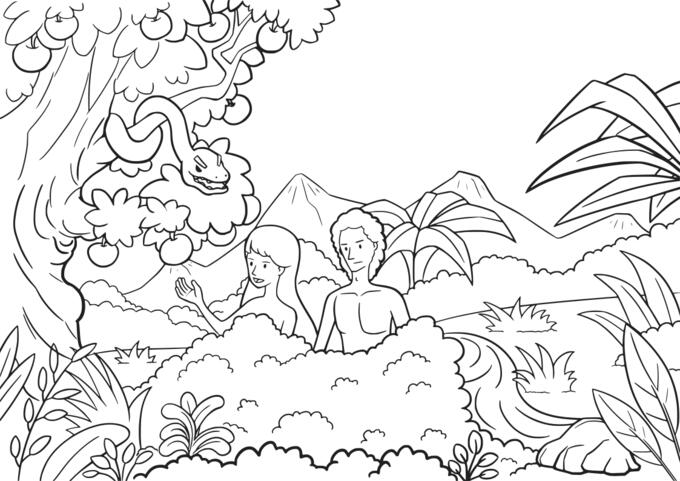 Serpent advising Adam and Eve