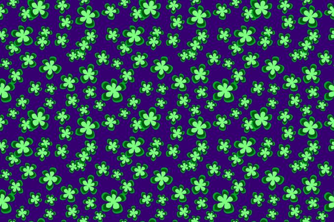 Green flowers on blue background