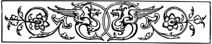 Decorative divider with dragons