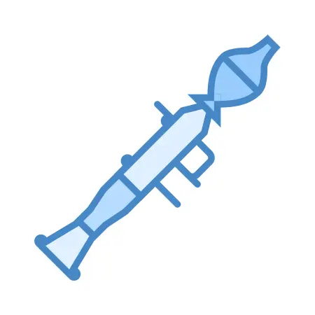 Blue bazooka vector icon