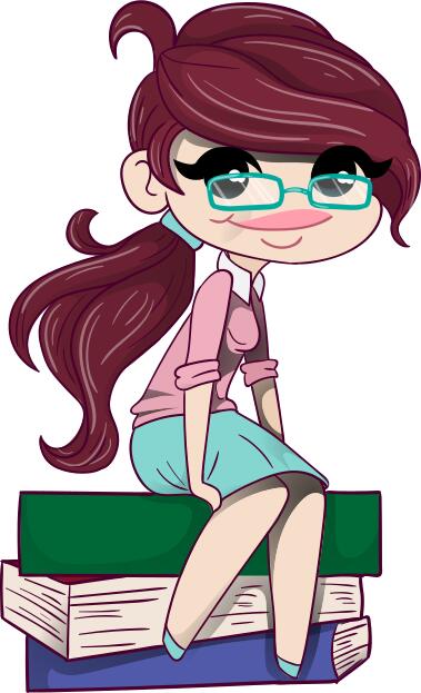 Bookworm with books