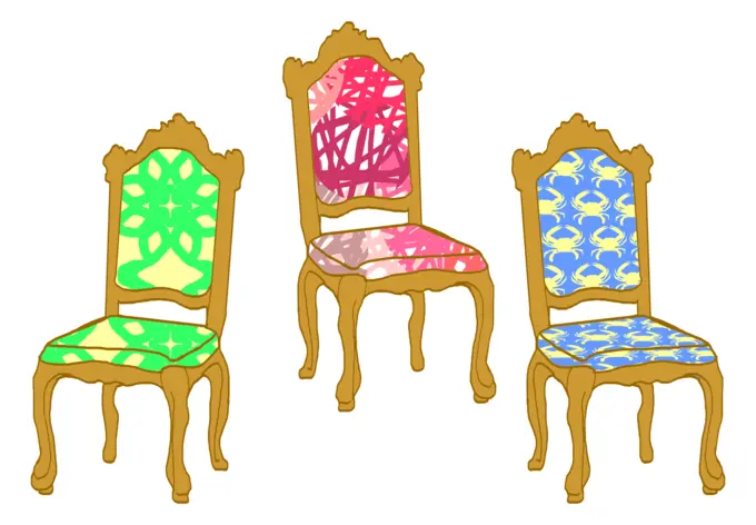 Colorful decorative chairs