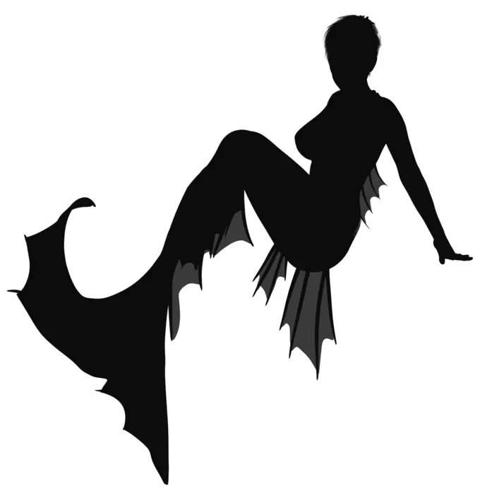 Mermaid transparent silhouette