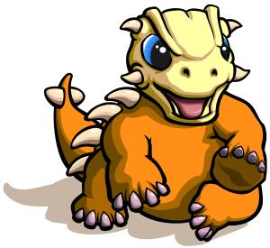 Cartoon sitting dinosaur