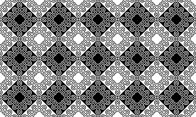Black and white patterned tiles