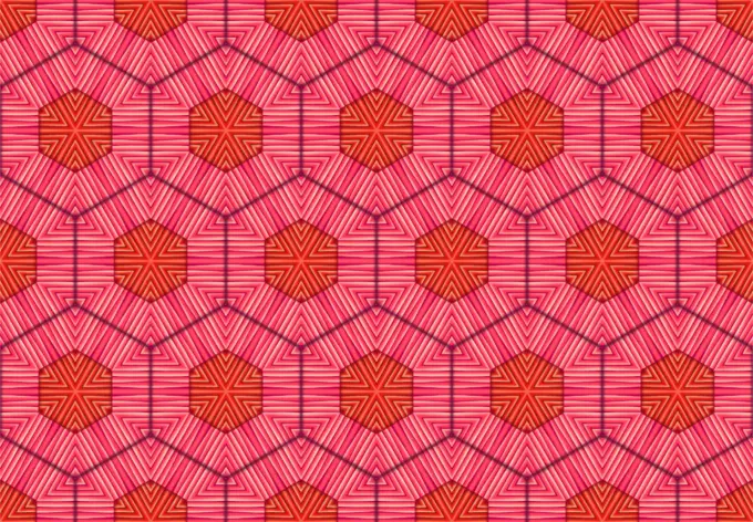 Orange and red hexagons