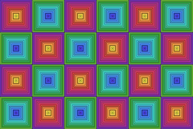 Rainbow squares in pattern