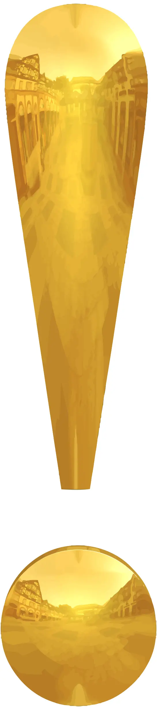 Golden exclamation point