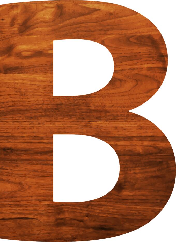 Wood texture alphabet B