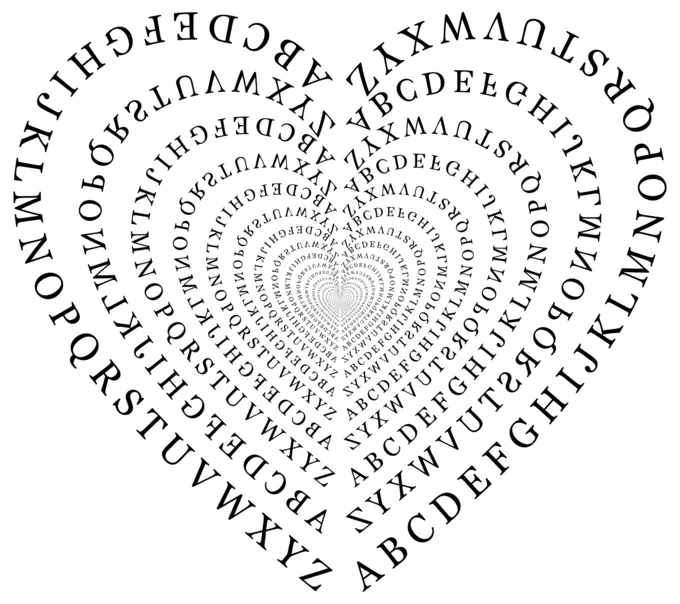 Heart with alphabet