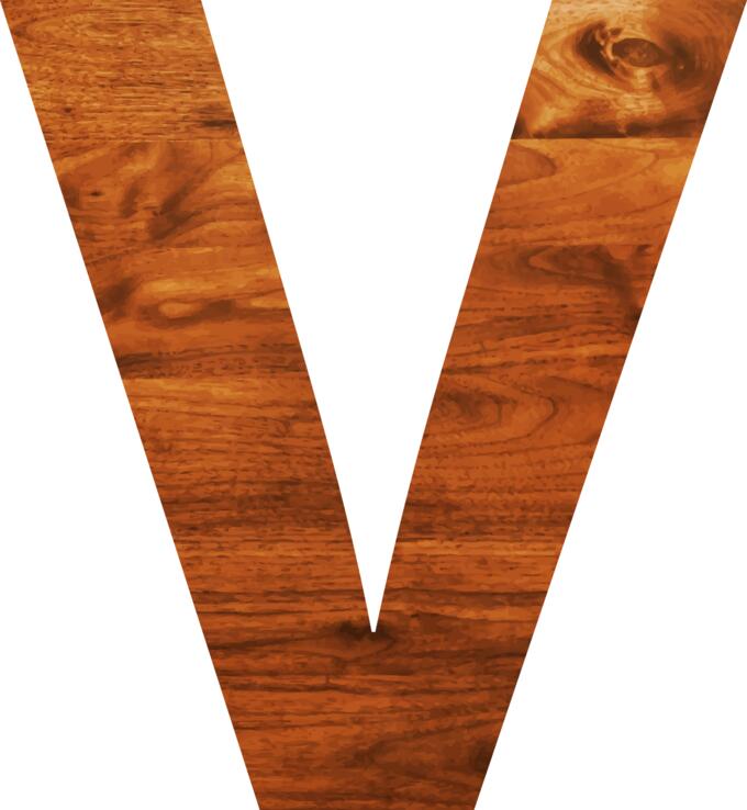 Woode letter V