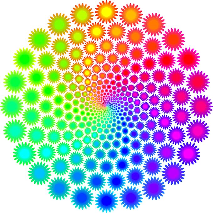 Diminishing design with circles