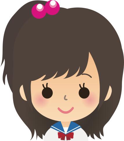 Schoolgirl's face