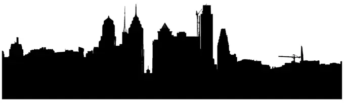 Philadelphia cityscape skyline silhouette
