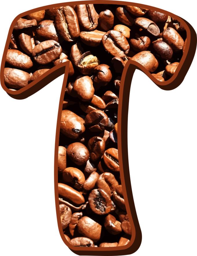 Letter T in beans