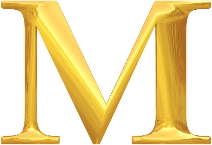 Gold typography M
