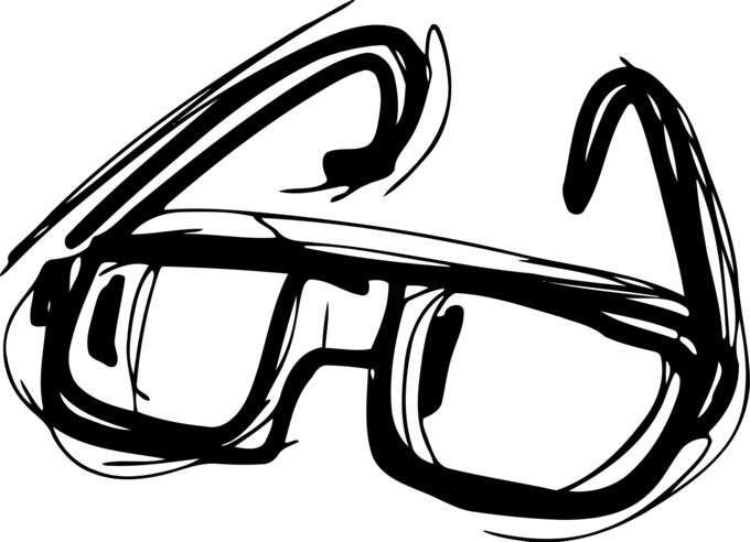 Sketched glasses in black color