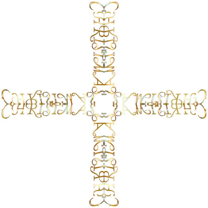 Christmas cross made of gold
