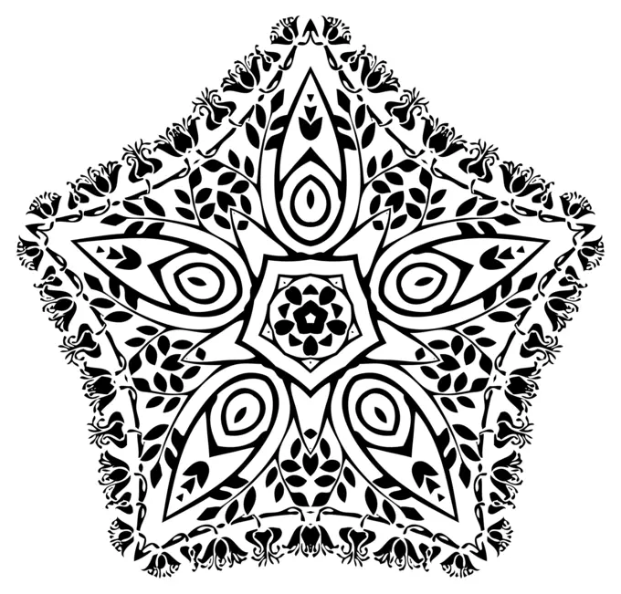 Flowery star vector drawing