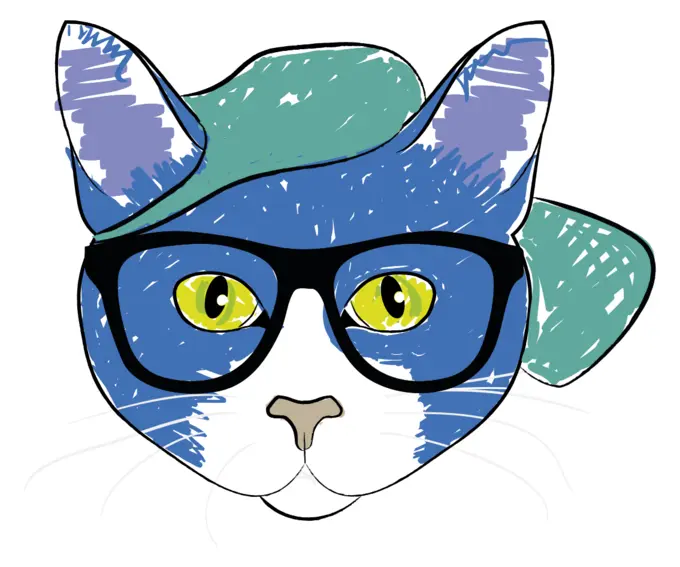 Cat wearing glasses