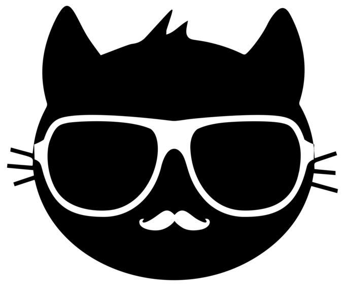 Anthropomorphic cat with glasses