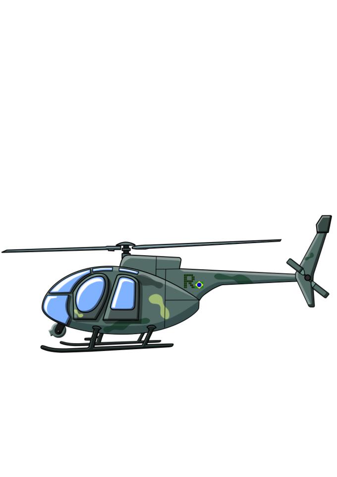 Helicopter in blue sky