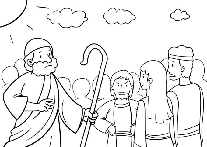 People and Moses from Bible